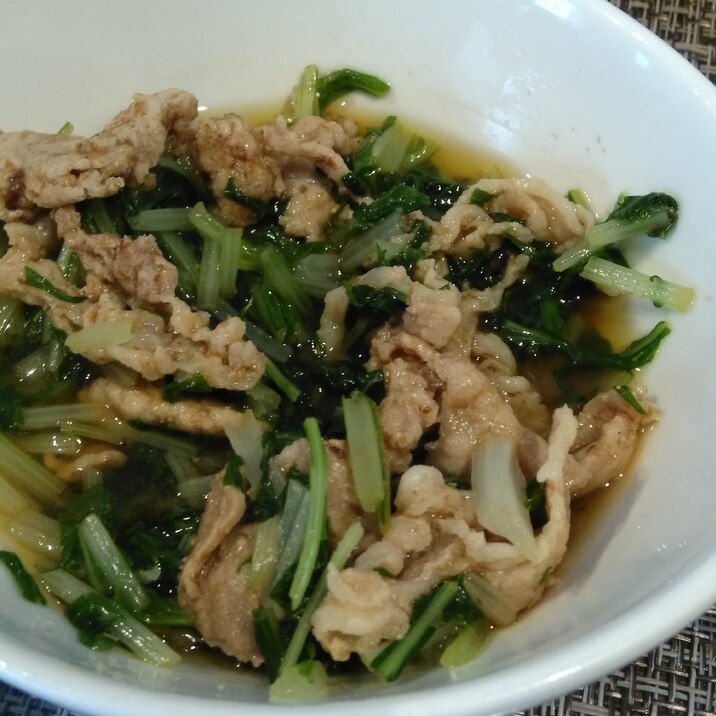 水菜と豚肉のさっと煮